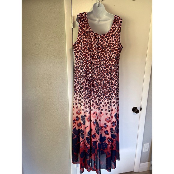 Dress CB Established 1962 Dress Plus Sz 20 Sleeveless Long Multi Color Floral - Picture 8 of 16